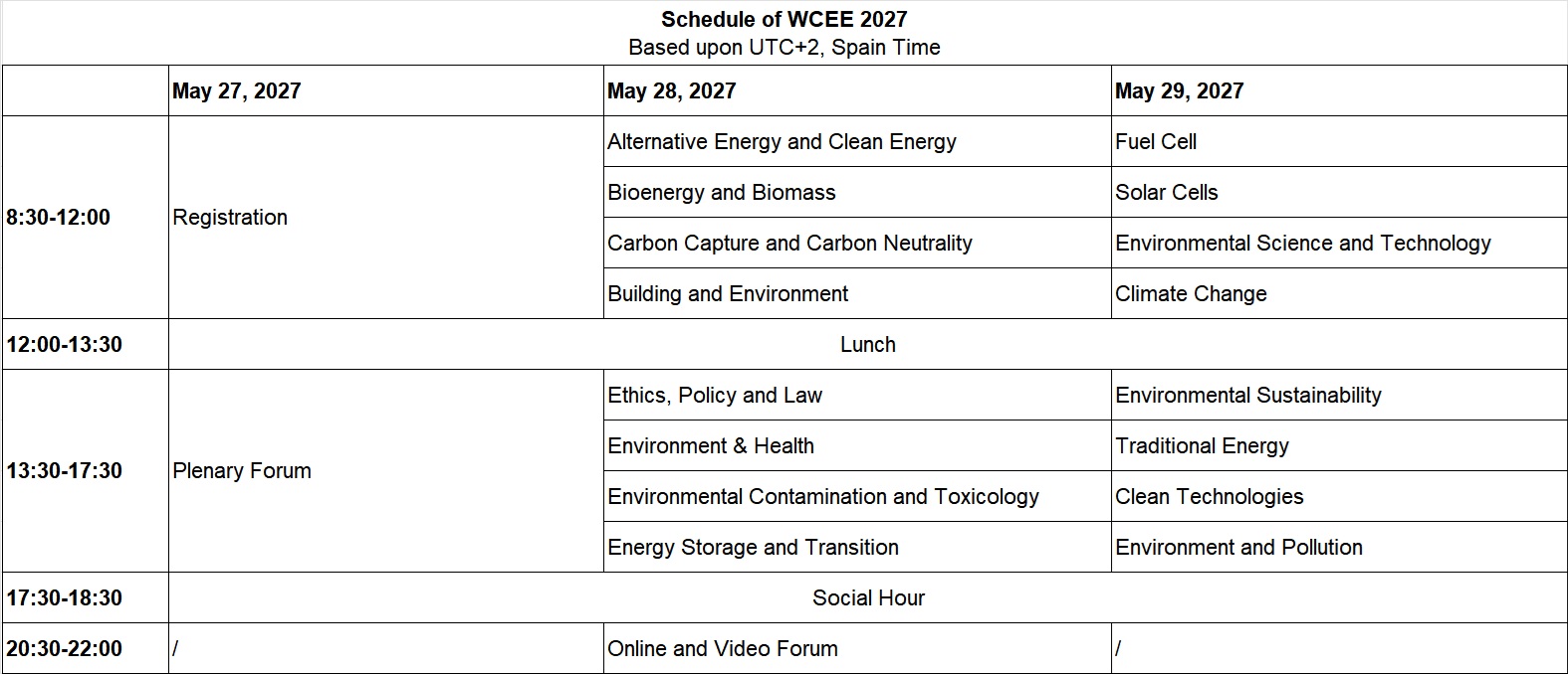 schedule